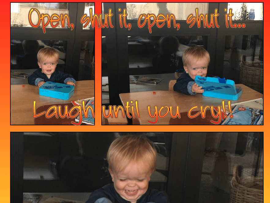 Open, shut it, open shut it…laugh until you cry!!